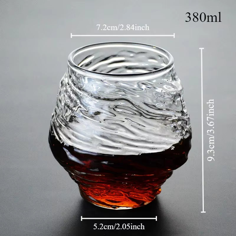 Japan 3D Mountain Whiskey Glass Glacier Old Fashioned Whisky Rock Glasses Whiskey-Glass Wooden Gift Box Vodka Cup Wine Tumbler