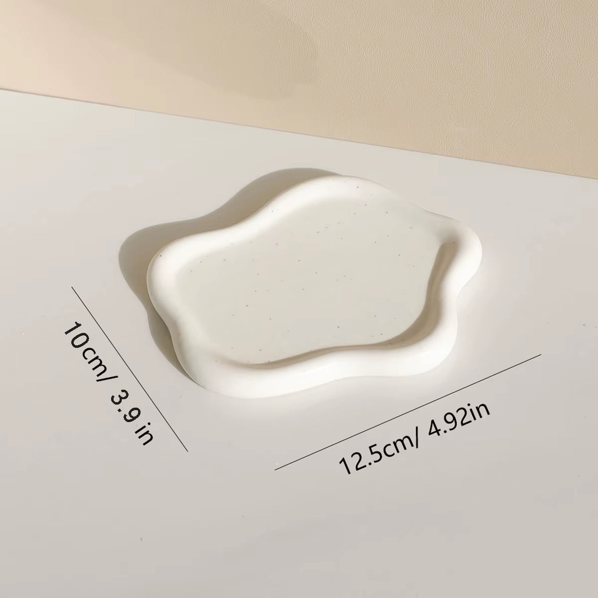 1Pc Irregular Ceramic Jewelry Tray for Jewelry Display and Key Storage - Desktop Decorative Ornament